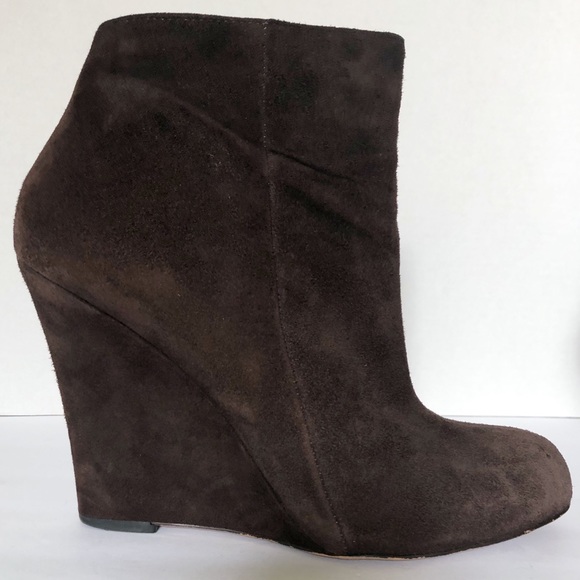 Sam Edelman wedge boots Wilma Brown Suede platform chelsea ankle Bootie sz 10 - Picture 4 of 15